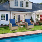 Outdoor Swivel Rocker Chair Set 3 Piece, Patio Bistro Set with Table