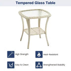 Outdoor Swivel Rocker Chair Set 3 Piece, Patio Bistro Set with Table