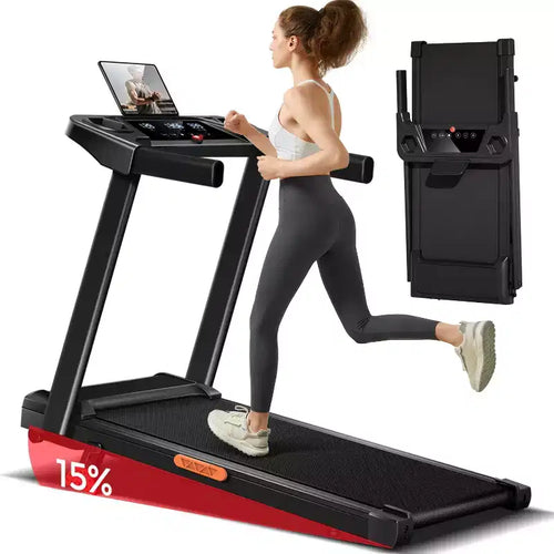 15% Incline Treadmill with Handles, 3-in-1 Portable Treadmills for Home and Office, Foldable Treadmills with 300 Lbs Weight Capacity (15)