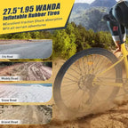 Okak 27.5IN 8 Speed Mountain Bike with Front Suspension, Kids Dirt Bike with Double Disc Brakes, Steel Frame Bicycle for Kid and Adults