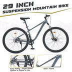 Okak 29IN Single Speed Mountain Bike, Adult Bike with Steel Frame and Front Suspension, Mens Bike for Commuting, Travel, Mountain