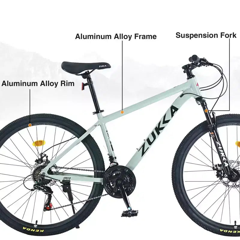 Okak 27.5IN Mountain Bike with Aluminum Alloy Frame, Kids Dirt Bike with 21 Speed Gear and Front Suspension, Bicycle for Kids and Adults