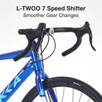 Okak 700C Road Bike with 7 Speed System, Adult Bike with Aluminum Alloy Frame and Rim, Disk Brake Bicycle for Men and Women