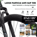 Okak 27IN Mountain Bike with Suspension Fork and Aluminum Frame, 21-Speed Dirt Bike with Disc Brake, Adult Bike for Men and Women