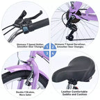 Okak 26IN Womens Bike with 7 Speed, Beach Cruiser Bike with Double V Brake and Cushion Saddle, Adult Bike for Commuting, Travel, Mountain