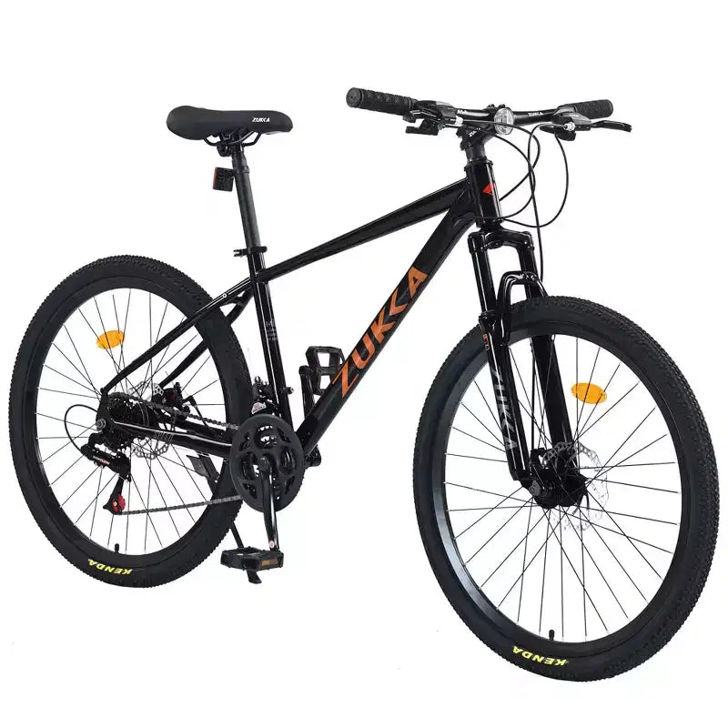 Okak 26IN Adult Bike with 24 Speed and Suspension Fork, Mountain Bike with KENDA Tires and Disk Brake, Fat Tire Bike for Men and Women