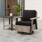 EAGLE PEAK Classic 2-Piece Patio Bistro Set with Swivel Rocker Chair and Side Table, 360 Swivel Wicker Outdoor Furniture
