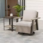 EAGLE PEAK Classic 2-Piece Patio Bistro Set with Swivel Rocker Chair and Side Table, 360 Swivel Wicker Outdoor Furniture