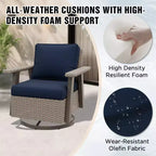 EAGLE PEAK Classic 2-Piece Patio Bistro Set with Swivel Rocker Chair and Side Table, 360 Swivel Wicker Outdoor Furniture