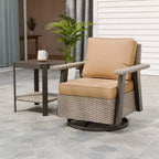 EAGLE PEAK Classic 2-Piece Patio Bistro Set with Swivel Rocker Chair and Side Table, 360 Swivel Wicker Outdoor Furniture