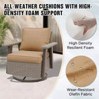 EAGLE PEAK Classic 2-Piece Patio Bistro Set with Swivel Rocker Chair and Side Table, 360 Swivel Wicker Outdoor Furniture