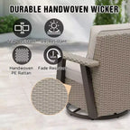 EAGLE PEAK Classic 2-Piece Patio Bistro Set with Swivel Rocker Chair and Side Table, 360 Swivel Wicker Outdoor Furniture