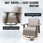 EAGLE PEAK Classic 2-Piece Patio Bistro Set with Swivel Rocker Chair and Side Table, 360 Swivel Wicker Outdoor Furniture
