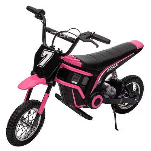 24V Kids Electric Dirt Bike, 350W Motor, 3-Speed Adjustable to 14.29MPH. Off-Road with LED Lights & Music. for Ages 8-14, 135 Lbs Max