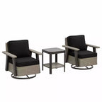 EAGLE PEAK Classic Wicker Patio Bistro Set of 3, Outdoor Furniture with 360 Swivel Rocker Chair and Side Table