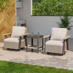 EAGLE PEAK Classic Wicker Patio Bistro Set of 3, Outdoor Furniture with 360 Swivel Rocker Chair and Side Table