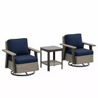 EAGLE PEAK Classic Wicker Patio Bistro Set of 3, Outdoor Furniture with 360 Swivel Rocker Chair and Side Table