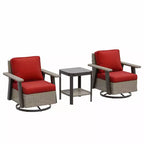 EAGLE PEAK Classic Wicker Patio Bistro Set of 3, Outdoor Furniture with 360 Swivel Rocker Chair and Side Table