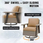 EAGLE PEAK Classic Wicker Patio Bistro Set of 3, Outdoor Furniture with 360 Swivel Rocker Chair and Side Table