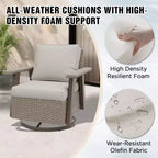 EAGLE PEAK Classic Wicker Patio Bistro Set of 3, Outdoor Furniture with 360 Swivel Rocker Chair and Side Table