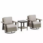 EAGLE PEAK Classic Wicker Patio Bistro Set of 3, Outdoor Furniture with 360 Swivel Rocker Chair and Side Table