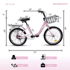 Okak 20IN Kids Bike with Lightweight Steel Frame, Kids Cruiser Bikes with Coaster Brake & V-Brake, Mini Bike with Chain Guard & Rear Rack