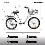 Okak 20IN Kids Bike with Lightweight Steel Frame, Kids Cruiser Bikes with Coaster Brake & V-Brake, Mini Bike with Chain Guard & Rear Rack