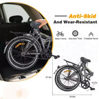 Okak 24IN Folding Bike with Fenders and Dual V-Brake, City Commuter Bicycle with Steel Frame and Shelf, Cruiser Bikes for Men and Women