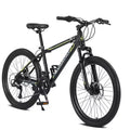 Okak 24IN Mountain Bike with Daul Disc Brakes and Front Suspension, Kids Bike with 21 Speed and Steel Frame, Bicycle for Boys, Girls