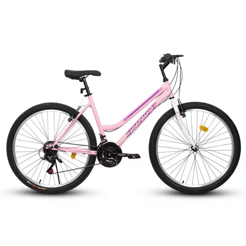 Okak 24/26IN Mountain Bike with Carbon Steel Frame, Adult Bike with 21-Speed System and Dual V-Brake, Kids Dirt Bike for Adult and Teens
