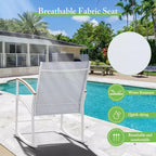 Celebalcony 3 Piece Outdoor Rocking Bistro Set, Textilene Fabric Small Patio Furniture Set with Table for Lawn, Garden, Balcony, Poolside