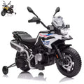12V Electric Kids Motorcycle with Training Wheels - Battery Powered Ride-on Bike with Music&Realistic Design for Kids 3-8 Years, All-Terrain Ride-on