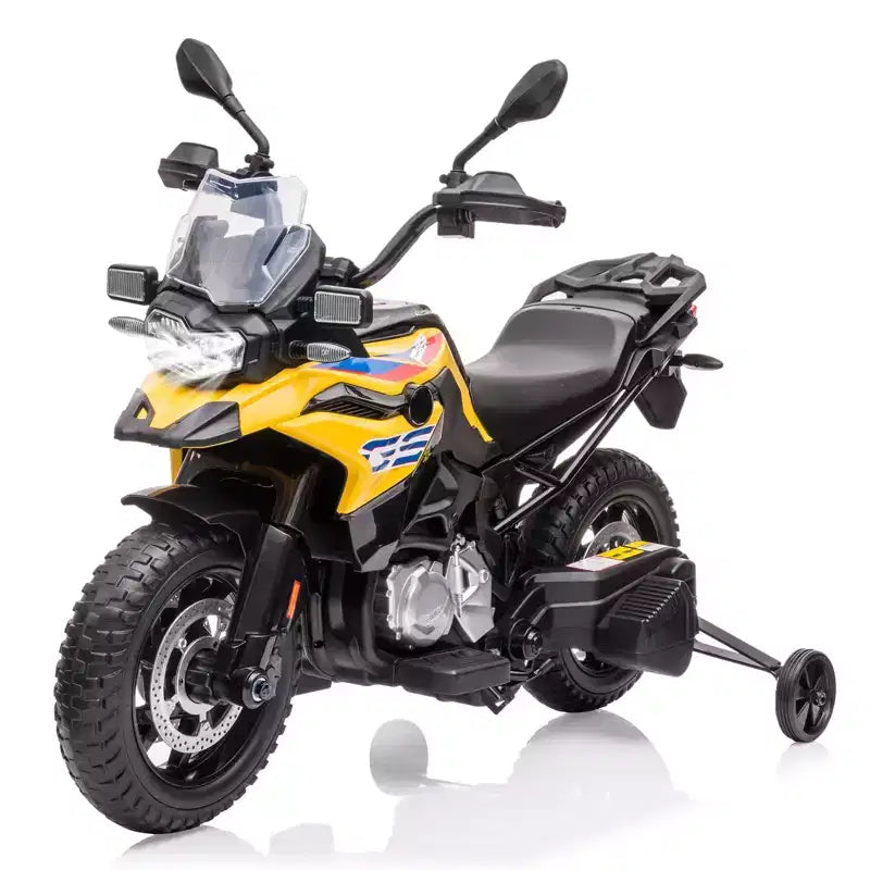 12V Electric Kids Motorcycle with Training Wheels - Battery Powered Ride-on Bike with Music&Realistic Design for Kids 3-8 Years, All-Terrain Ride-on