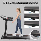 Folding Treadmill for Home with Incline & Heart Rate Sensor, 2.5HP Quiet Motor, USB Charging, Portable Running Walking Machine, 300lbs Capacity