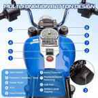 12V Kids Electric Motorcycle w/ Training Wheels, 3-Wheel Ride-on Toy, Reverse, LED Headlight, Horn & Music, 66LB Capacity