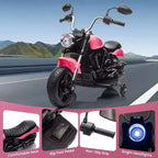 12V Kids Electric Motorcycle w/ Training Wheels, 3-Wheel Ride-on Toy, Reverse, LED Headlight, Horn & Music, 66LB Capacity