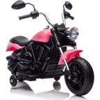 12V Kids Electric Motorcycle w/ Training Wheels, 3-Wheel Ride-on Toy, Reverse, LED Headlight, Horn & Music, 66LB Capacity