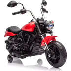 12V Kids Electric Motorcycle w/ Training Wheels, 3-Wheel Ride-on Toy, Reverse, LED Headlight, Horn & Music, 66LB Capacity