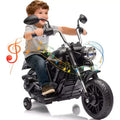 12V Kids Electric Motorcycle w/ Training Wheels, 3-Wheel Ride-on Toy, Reverse, LED Headlight, Horn & Music, 66LB Capacity
