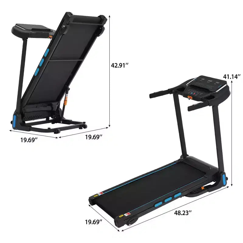 3.5HP Foldable Treadmill for Home with Incline, 10MPH, 350Lbs Capacity, Heart Rate Sensors, Type-C & USB Charging, Bluetooth Speaker