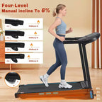 3.5HP Foldable Treadmill for Home with Incline, 10MPH, 350Lbs Capacity, Heart Rate Sensors, Type-C & USB Charging, Bluetooth Speaker