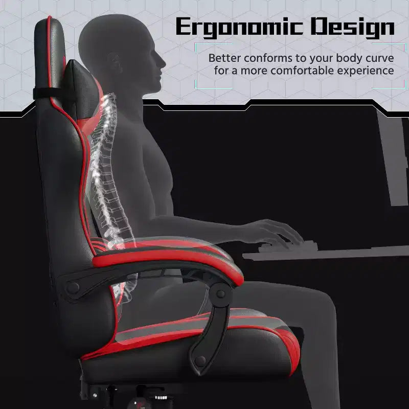 Yaheetech PU Leather Ergonomic Gaming Chair Executive Computer Chair with Padded Armrests
