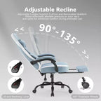 Bestier Gaming Chair with Lumbar Support, Office Chair with Adjustable Height, Armrests and Headrests, 360 Rotating Wheels