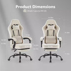 Bestier Gaming Chair with Lumbar Support, Office Chair with Adjustable Height, Armrests and Headrests, 360 Rotating Wheels