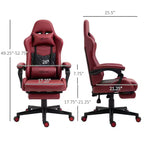 Racing Gaming Chair Diamond PU Leather Office Gamer Chair High Back Swivel Recliner with Footrest, Lumbar Support, Adjustable Height