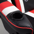 Gaming Chair, Racing Style Computer Recliner with Lumbar Support, Footrest and Cup Holder/White/Red