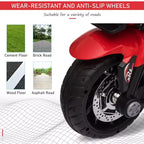 Kids Electric Motorcycle Ride-On with Headlights Music and Three-Wheel Stability Red