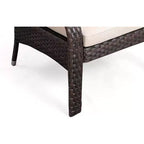 Balkene Home 63362 Miles Conversation Wicker Set Dark Brown Outdoor Bistro Set with 2 Chairs & End Table with Glass Top - Mocha Finsh - 3 Piece Set