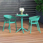 WestinTrends Playa 3-Piece Outdoor Resin Patio Bistro Table Set with Stackable Patio Dining Side Chairs, Turquoise