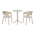 WestinTrends Playa 3-Piece Outdoor Resin Patio Bistro Table Set with Stackable Patio Dining Side Chairs, Sand